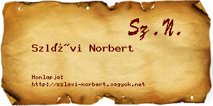 Szlávi Norbert névjegykártya