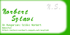 norbert szlavi business card