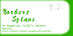 norbert szlavi business card